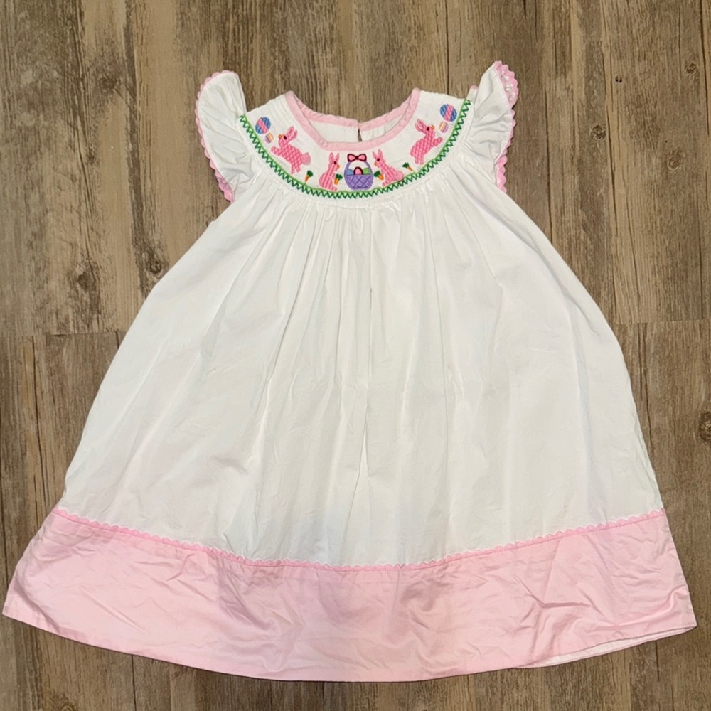 Little Cactus Smocked Bishop Easter Dress Sz 4Y - EUC